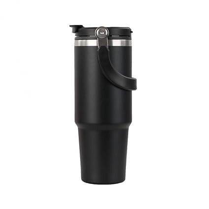 Hydrated 900ml Stainless Steel Vacuum Tumble,2-in-1 Lid and Straw  (black)