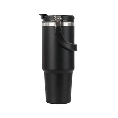 Hydrated 900ml Stainless Steel Vacuum Tumble,2-in-1 Lid and Straw  (black)
