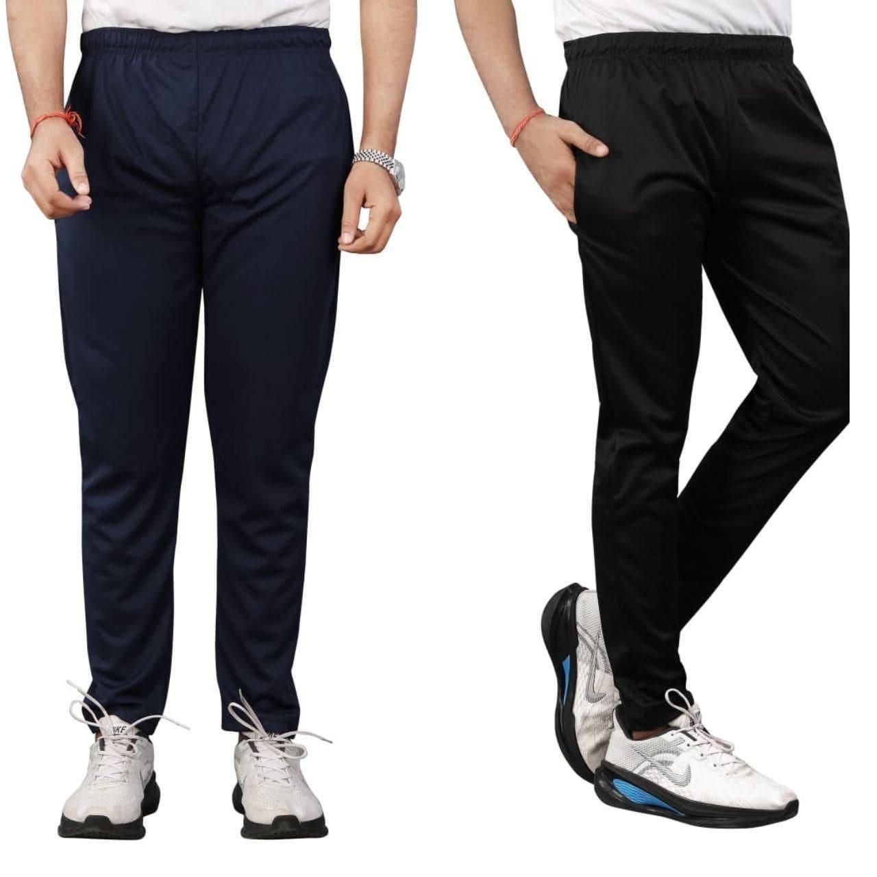 Combo Dark grey & Black Men's NS Lycra Track Pants ( pack of 2) - CL-BA-504