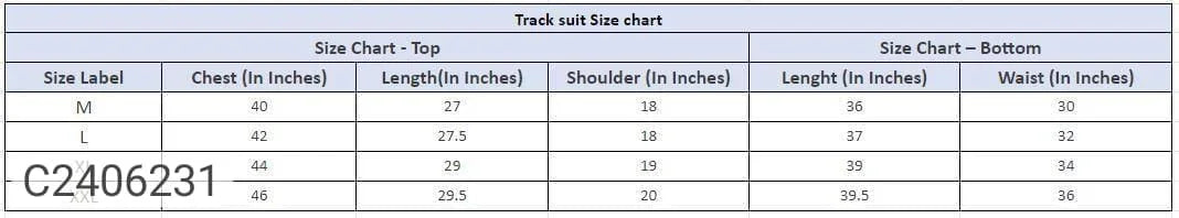 Fleece Printed Tracksuit for Men (Black & White, M)