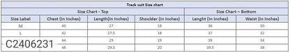 Fleece Printed Tracksuit for Men (Black & White, M)