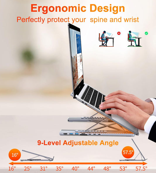 Ergonomic Foldable Laptop Riser